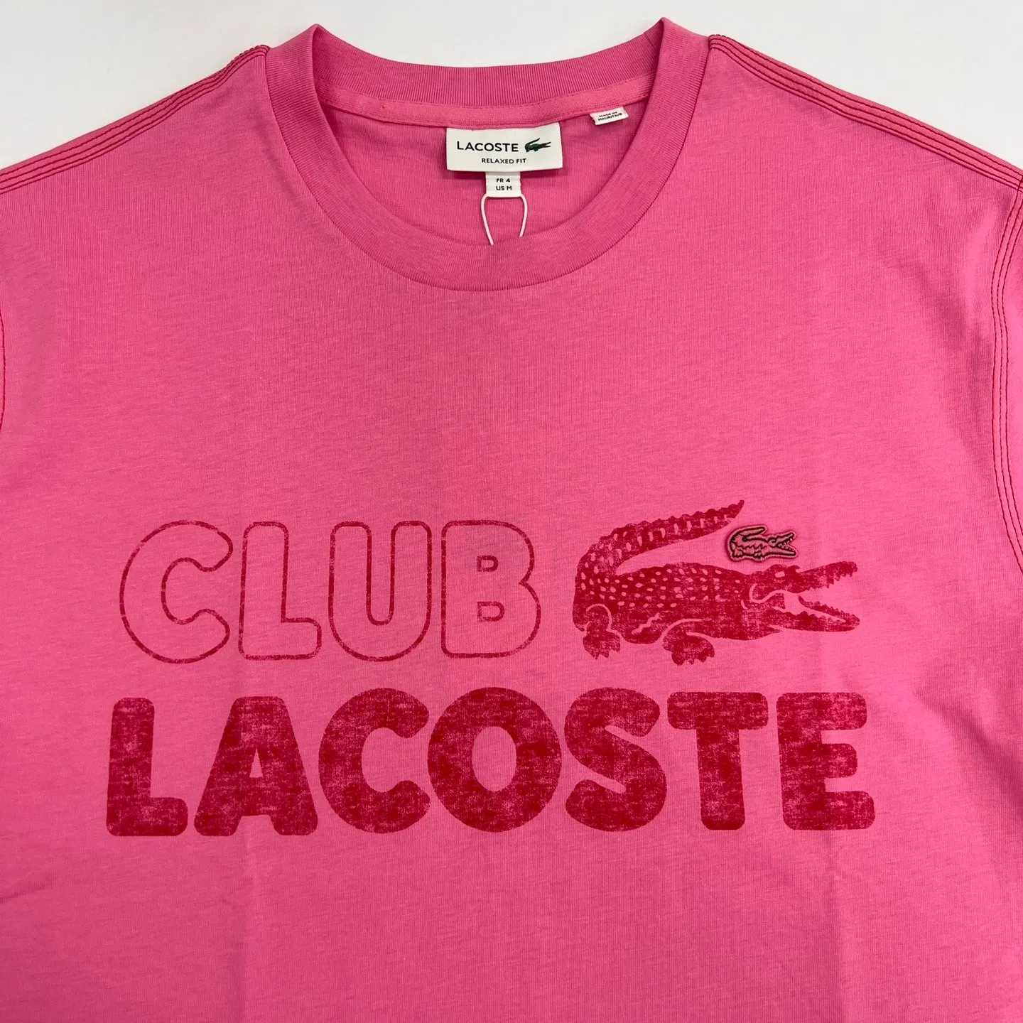 LACOSTE Graphic Print Pink T-Shirt