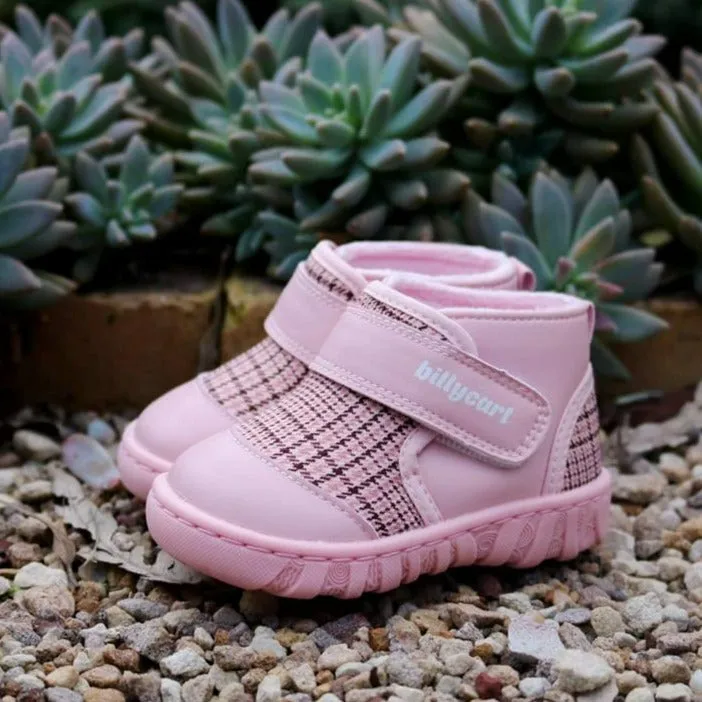 LUNA pink and plaid girls baby and toddler boots