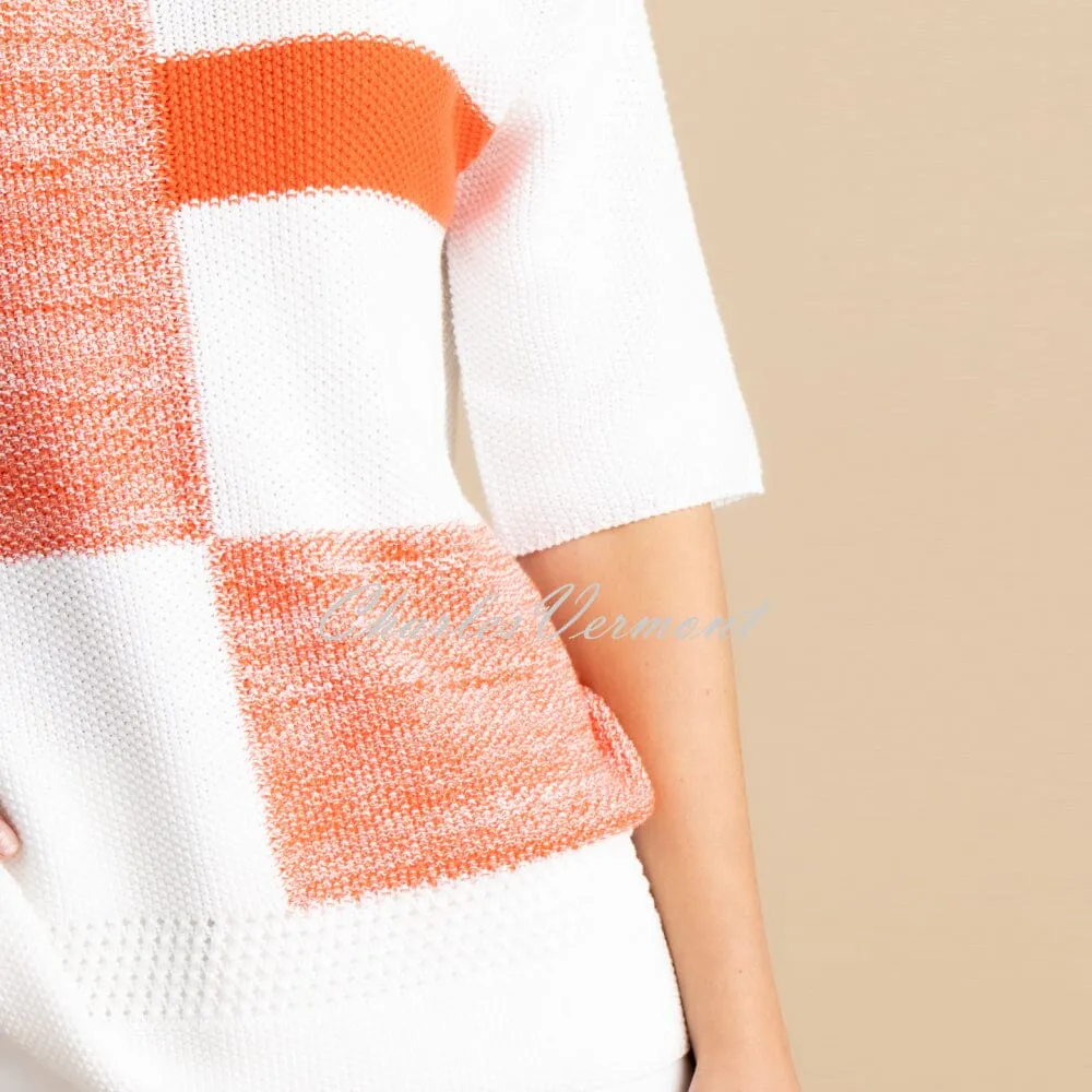 Marble Sweater - Style 7025-200 (Dark Orange / Cream)