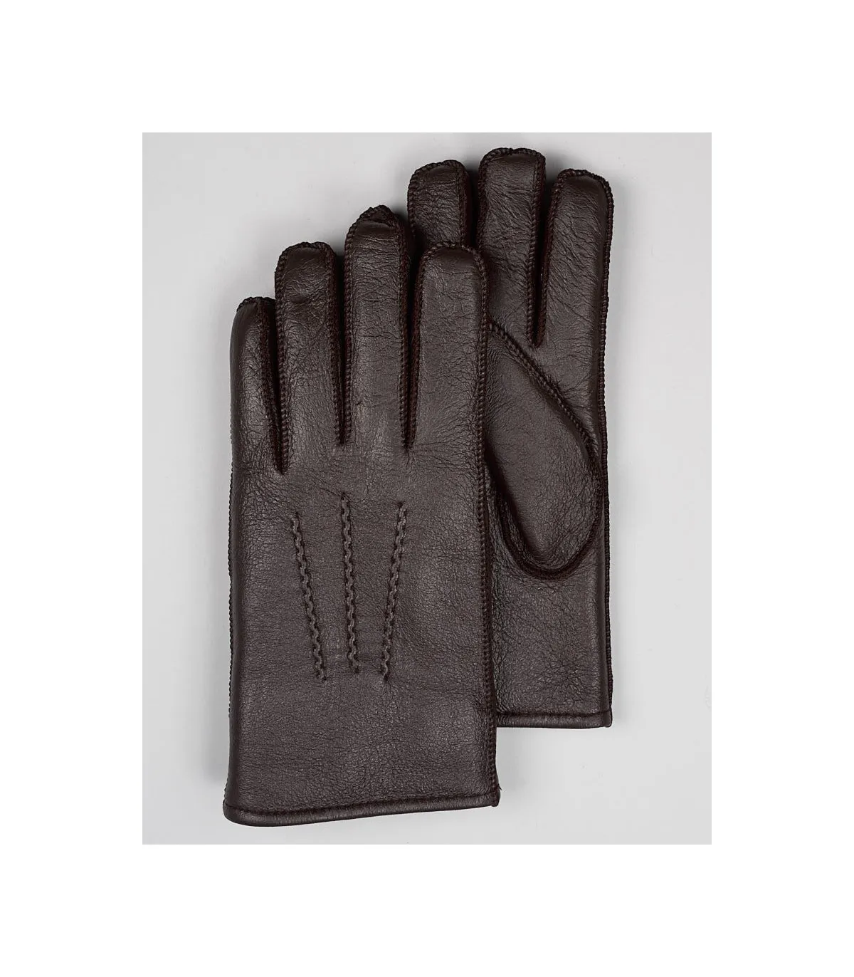 Men's Minnesota Brown Napa Leather Shearling Sheepskin Gloves: FurHatWorld.com