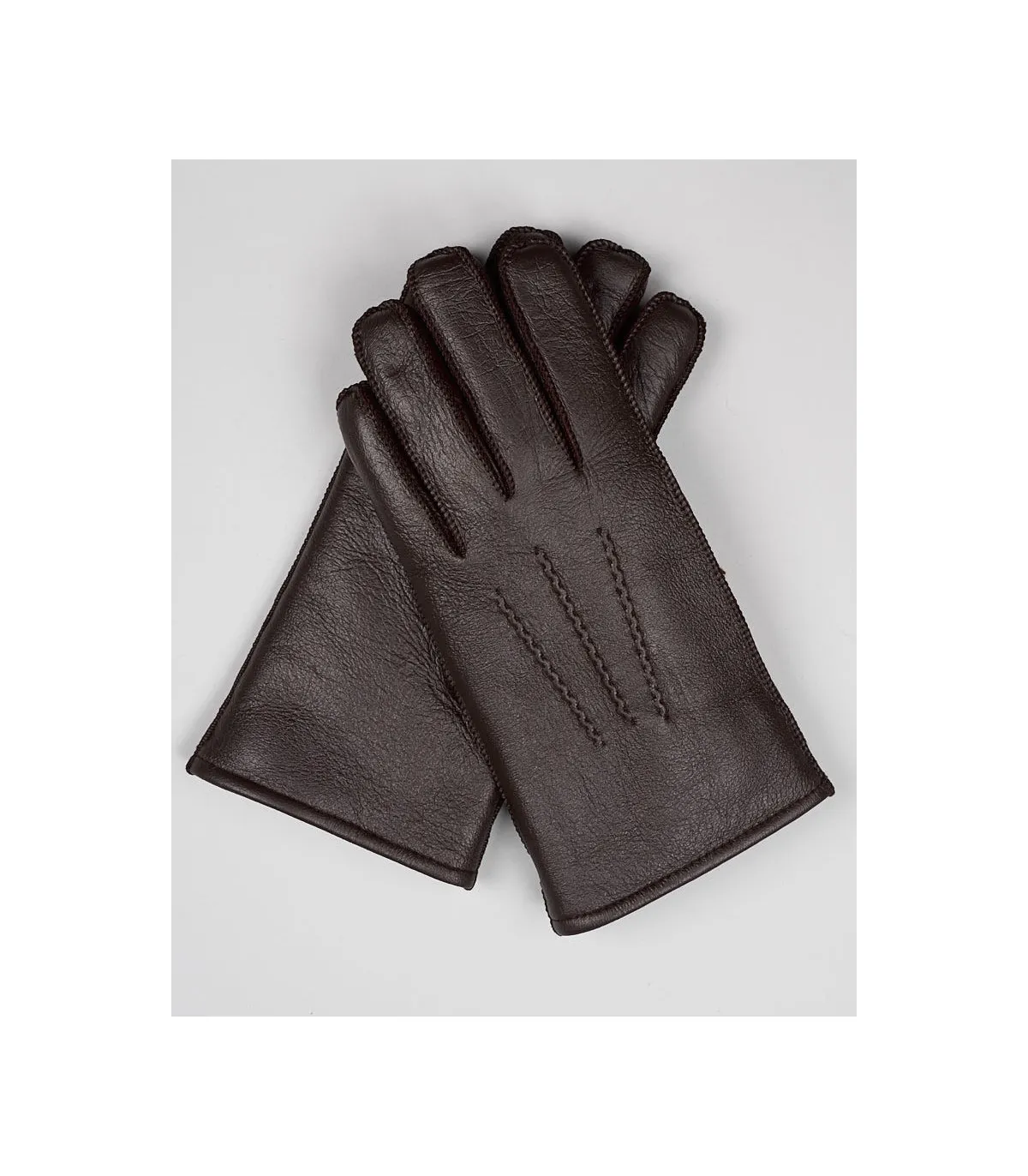 Men's Minnesota Brown Napa Leather Shearling Sheepskin Gloves: FurHatWorld.com