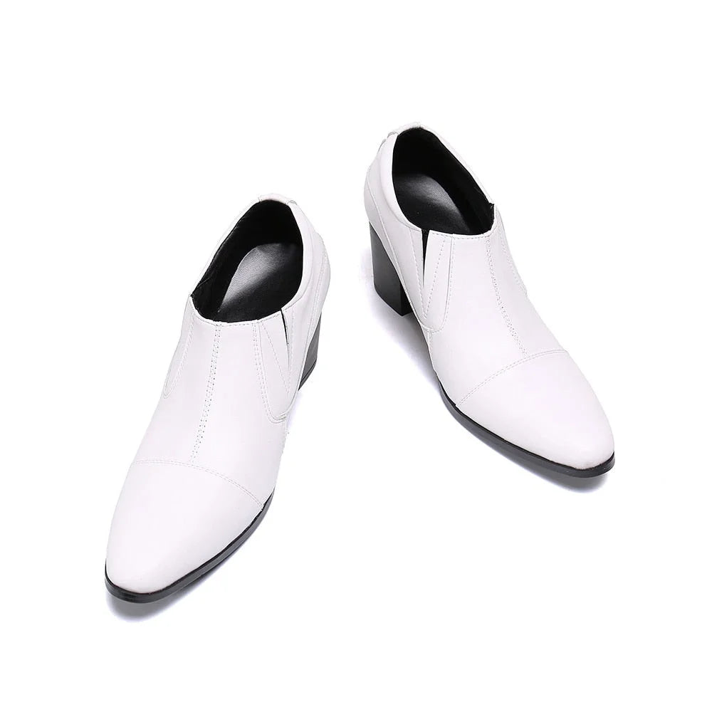 Men's Genuine Leather Pointed Toe Slip-On Handmade Ankle Boots