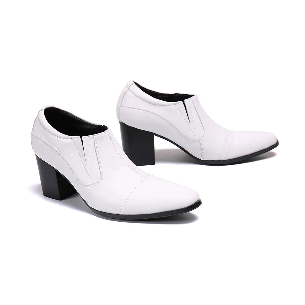 Men's Genuine Leather Pointed Toe Slip-On Handmade Ankle Boots