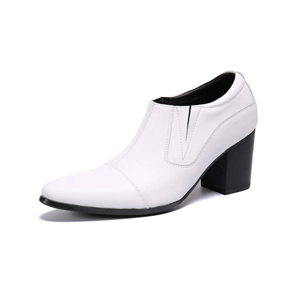 Men's Genuine Leather Pointed Toe Slip-On Handmade Ankle Boots