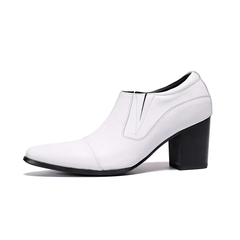 Men's Genuine Leather Pointed Toe Slip-On Handmade Ankle Boots