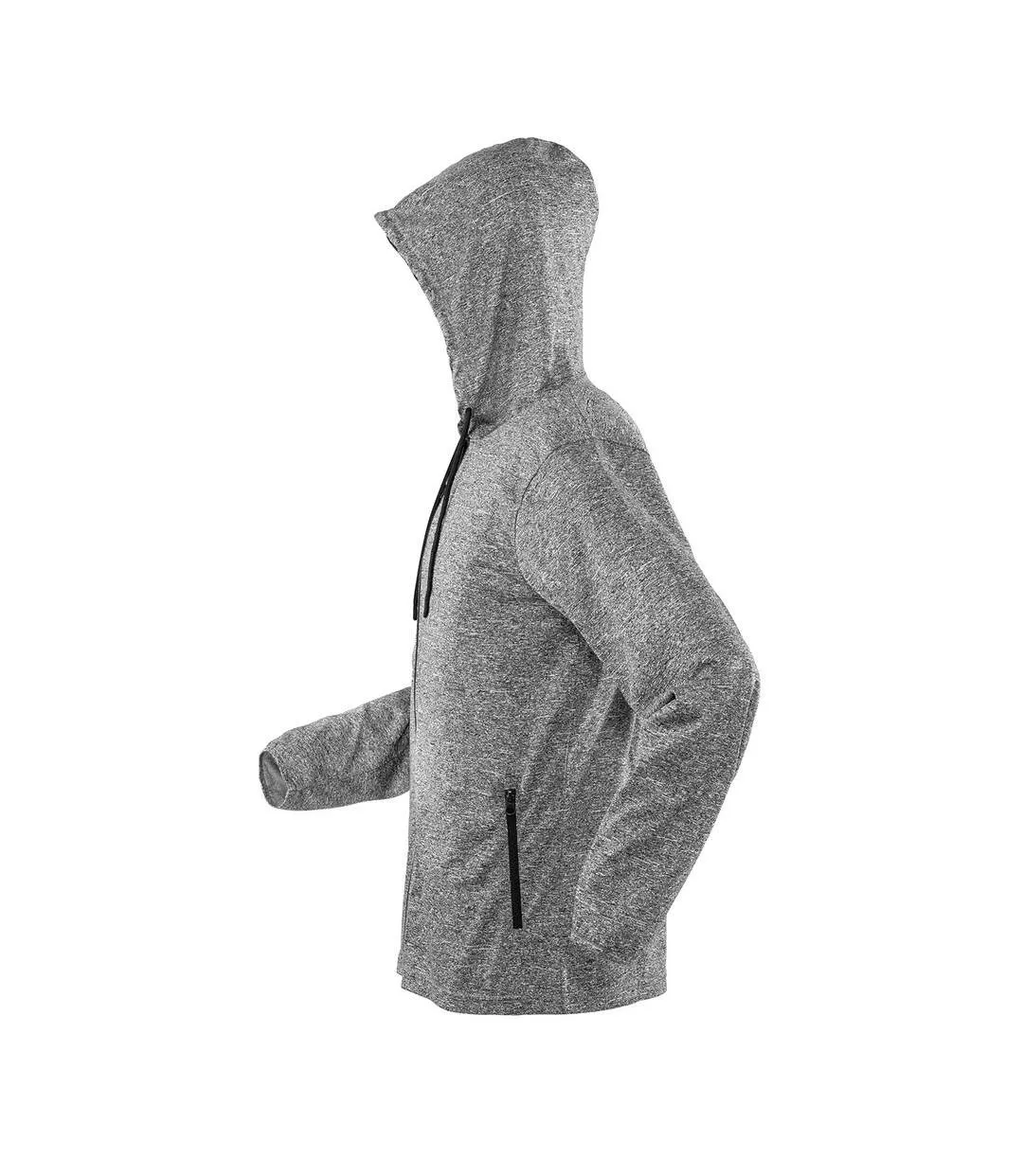 Mens hooded hoodie grey marl Spiro