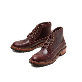 Men's Vintage Handmade Genuine Leather Motorcycle Casual Ankle Boots