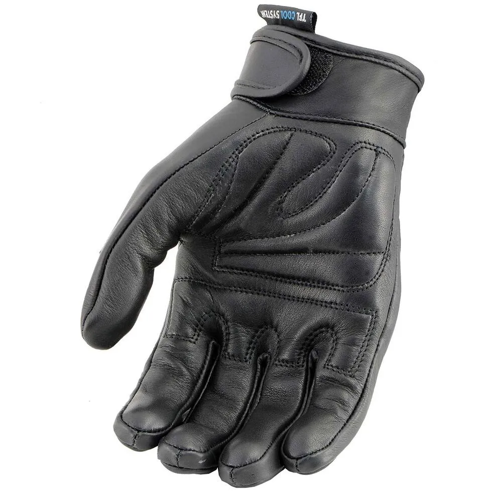 Milwaukee Leather Men's Cool-Tec Leather Gel Palm Motorcycle Hand Gloves with Flex Knuckles