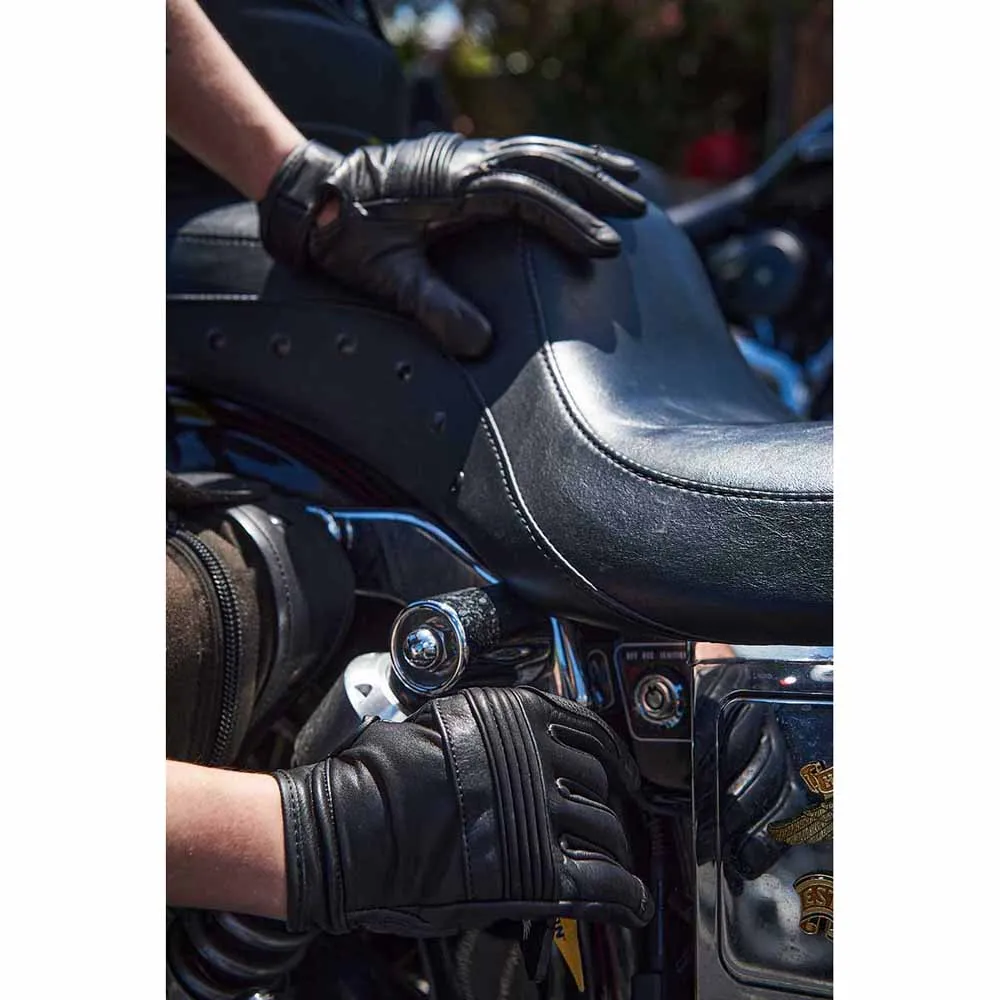 Milwaukee Leather Men's Cool-Tec Leather Gel Palm Motorcycle Hand Gloves with Flex Knuckles