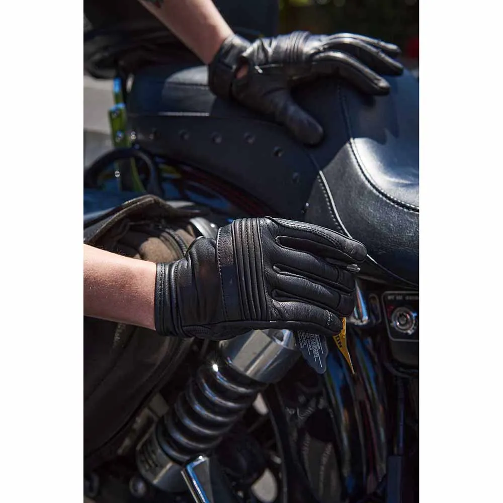 Milwaukee Leather Men's Cool-Tec Leather Gel Palm Motorcycle Hand Gloves with Flex Knuckles