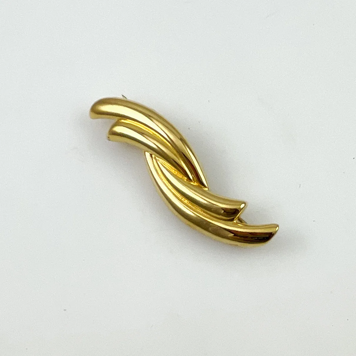 Monet Modern Gold Brooch Vintage