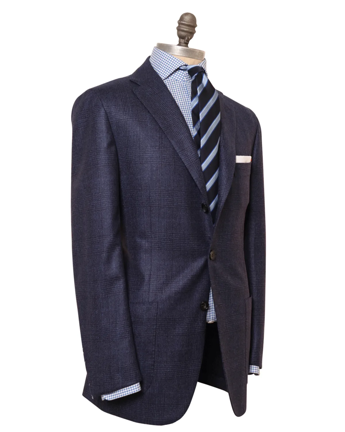 Navy Tonal Glen Plaid Cashmere Sportcoat