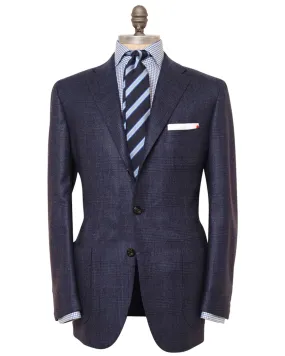 Navy Tonal Glen Plaid Cashmere Sportcoat