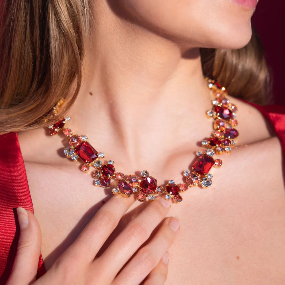 Noora Necklace / Mulberry Red Combo