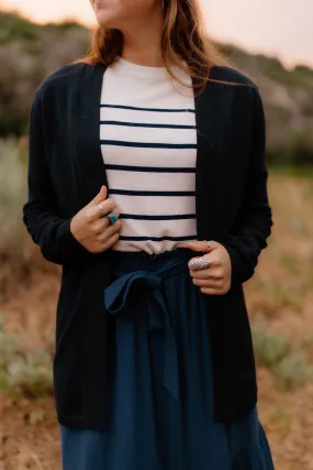 Open Front Cardigan Navy