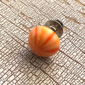 Orange Candy Striped Dot Lapel Pin