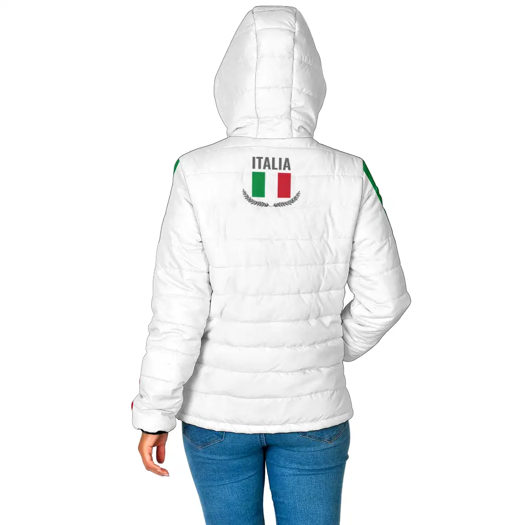 Padded Hooded Jacket Italiano/Italiana - White