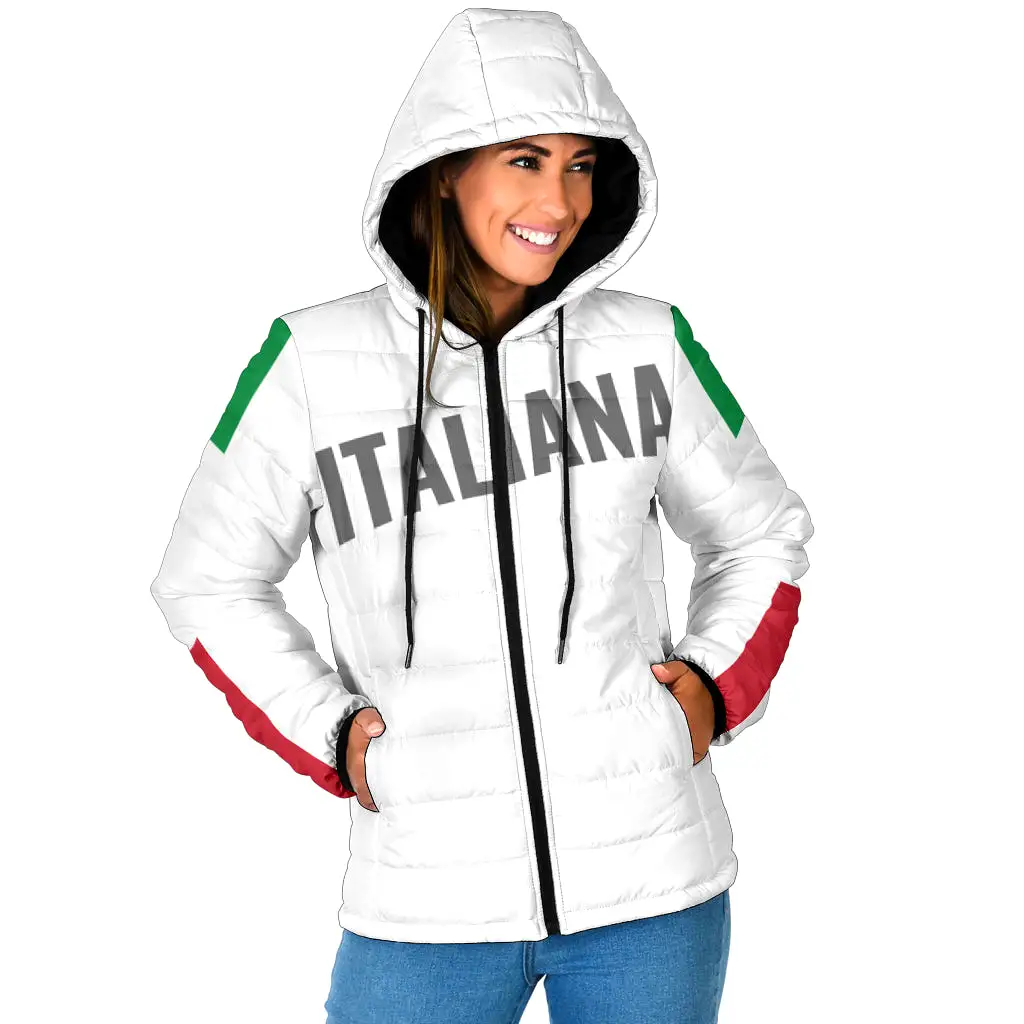 Padded Hooded Jacket Italiano/Italiana - White