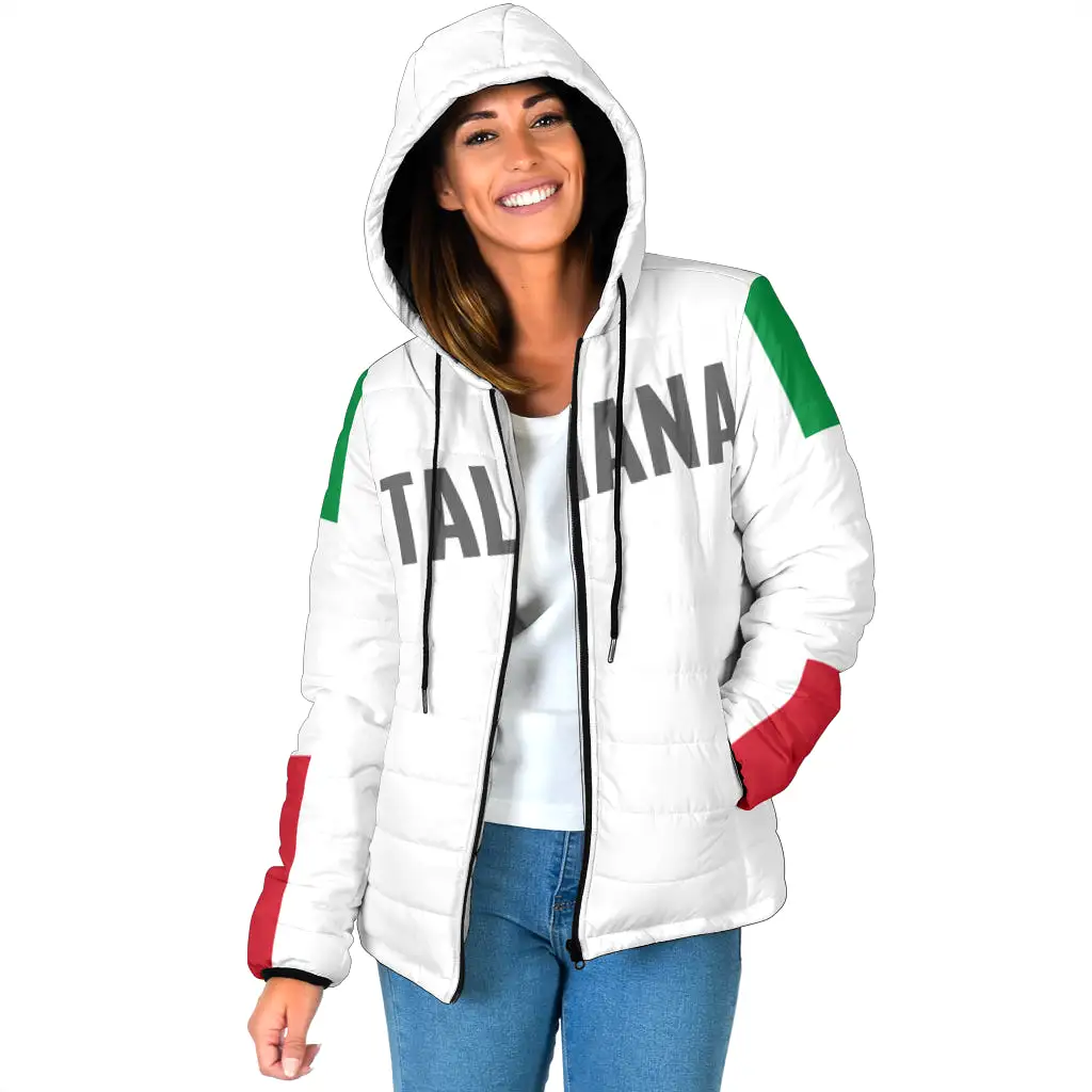 Padded Hooded Jacket Italiano/Italiana - White