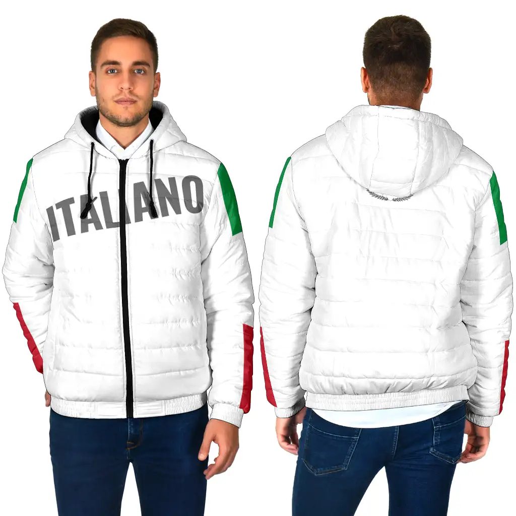 Padded Hooded Jacket Italiano/Italiana - White