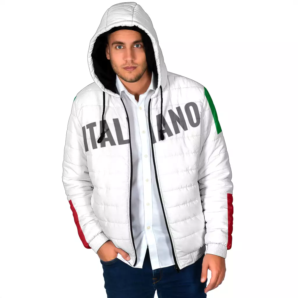 Padded Hooded Jacket Italiano/Italiana - White