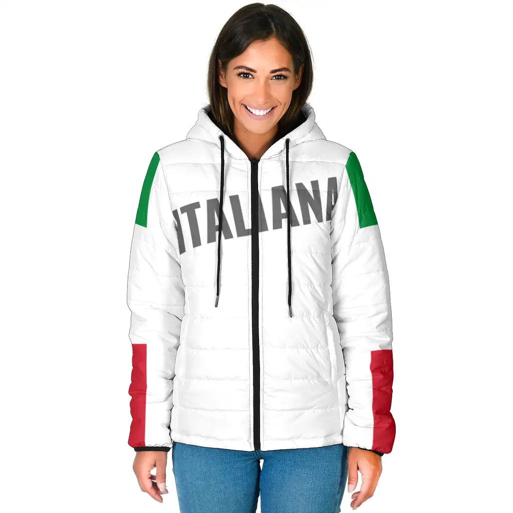 Padded Hooded Jacket Italiano/Italiana - White