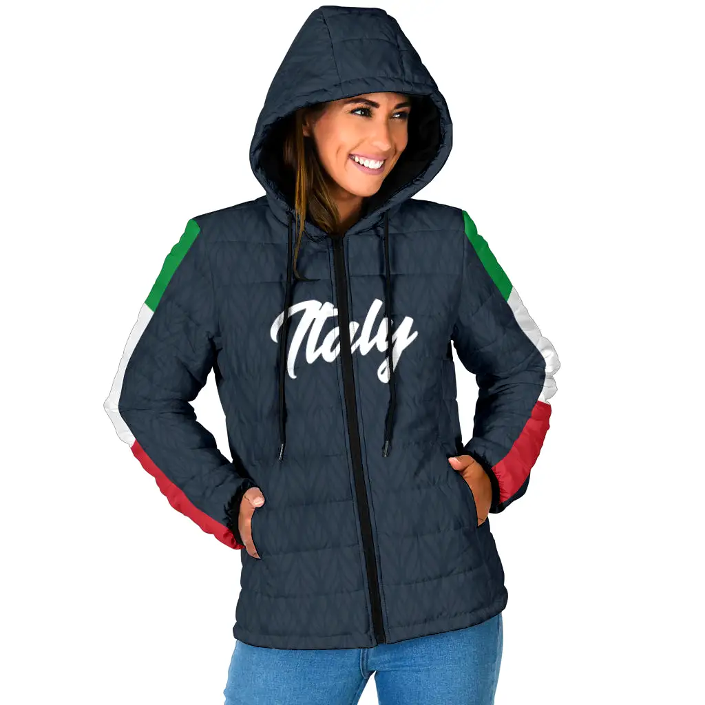 Padded Hooded Jacket - Italy Navy