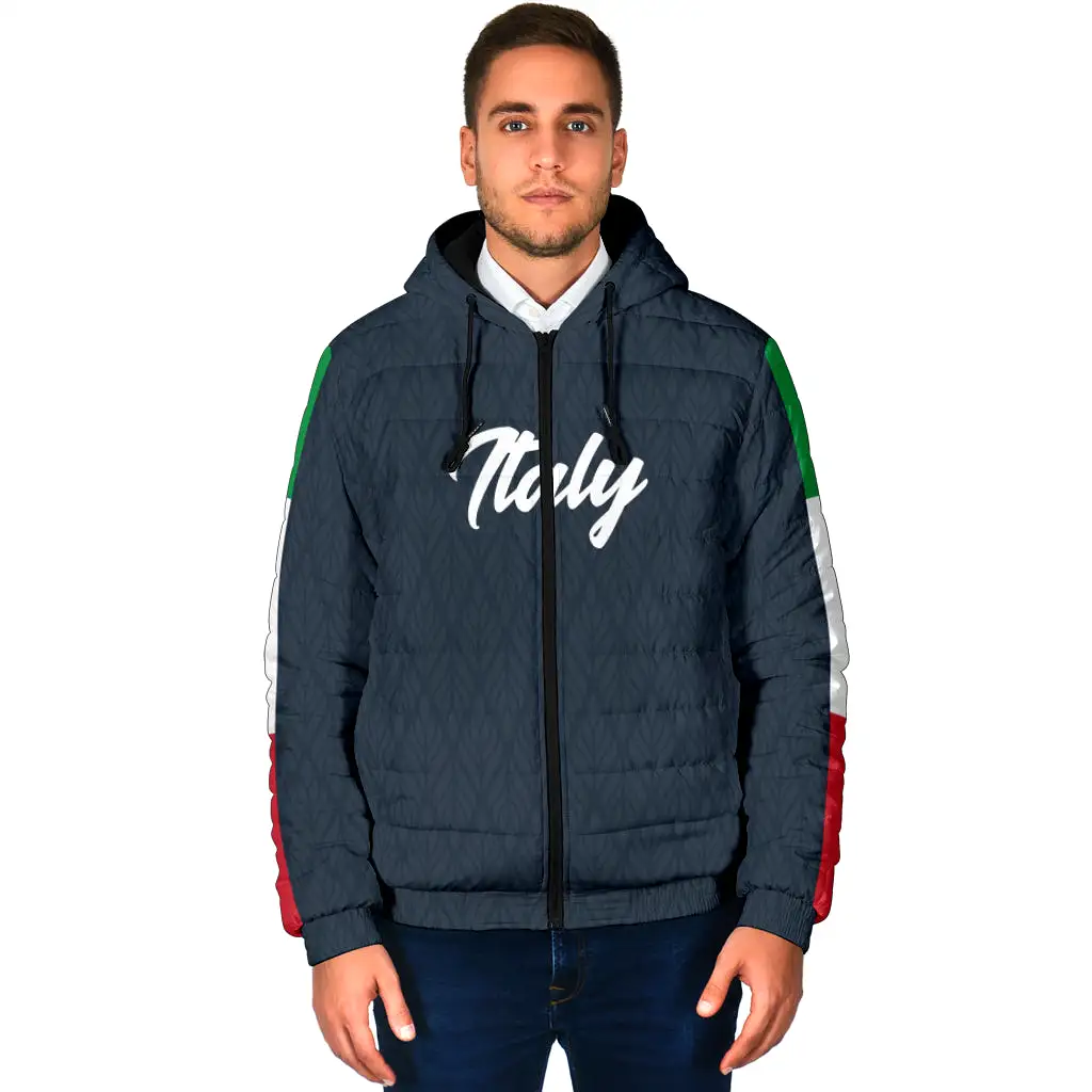 Padded Hooded Jacket - Italy Navy