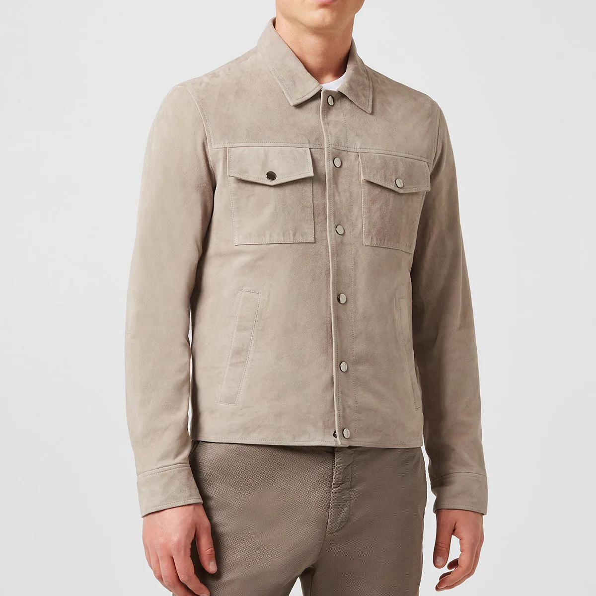 Pal Zileri - Suede Leather Blouson Jacket in Light Brown