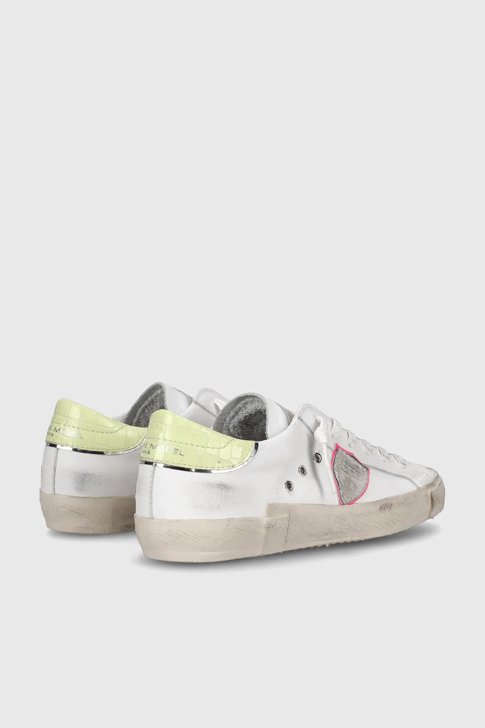 Philippe Model Sneaker PRSX Pelle Bianco/Giallo Fluo