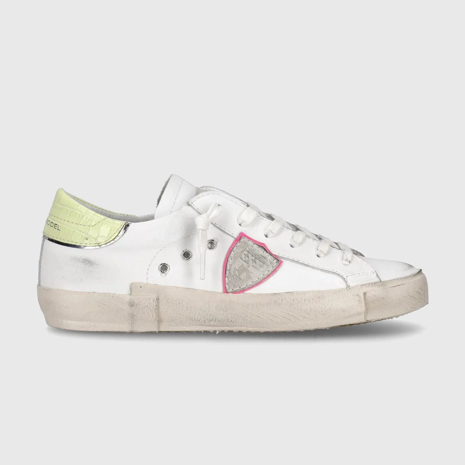 Philippe Model Sneaker PRSX Pelle Bianco/Giallo Fluo