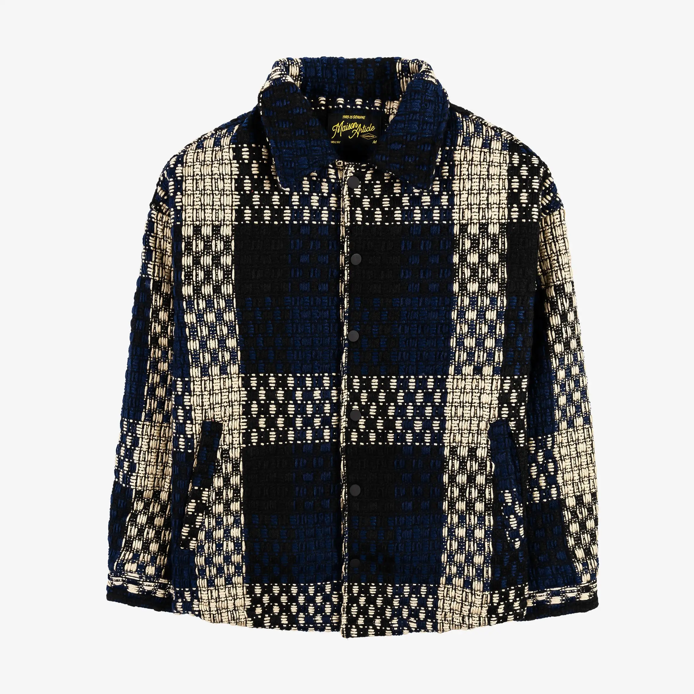 Quilted Woven Mens Jacket (Navy/Cream)