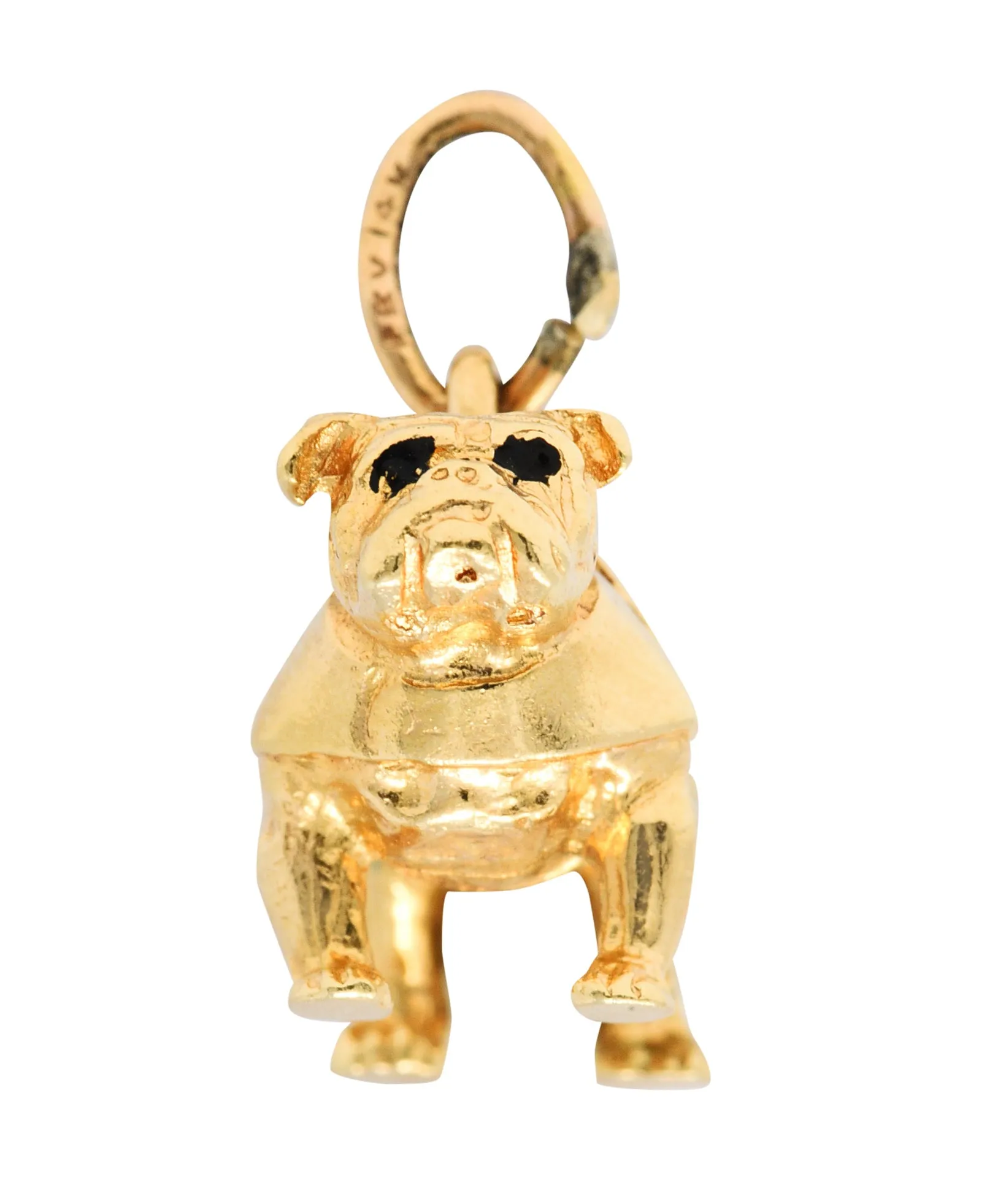 Retro Yale 14 Karat Yellow Gold Bulldog Charm