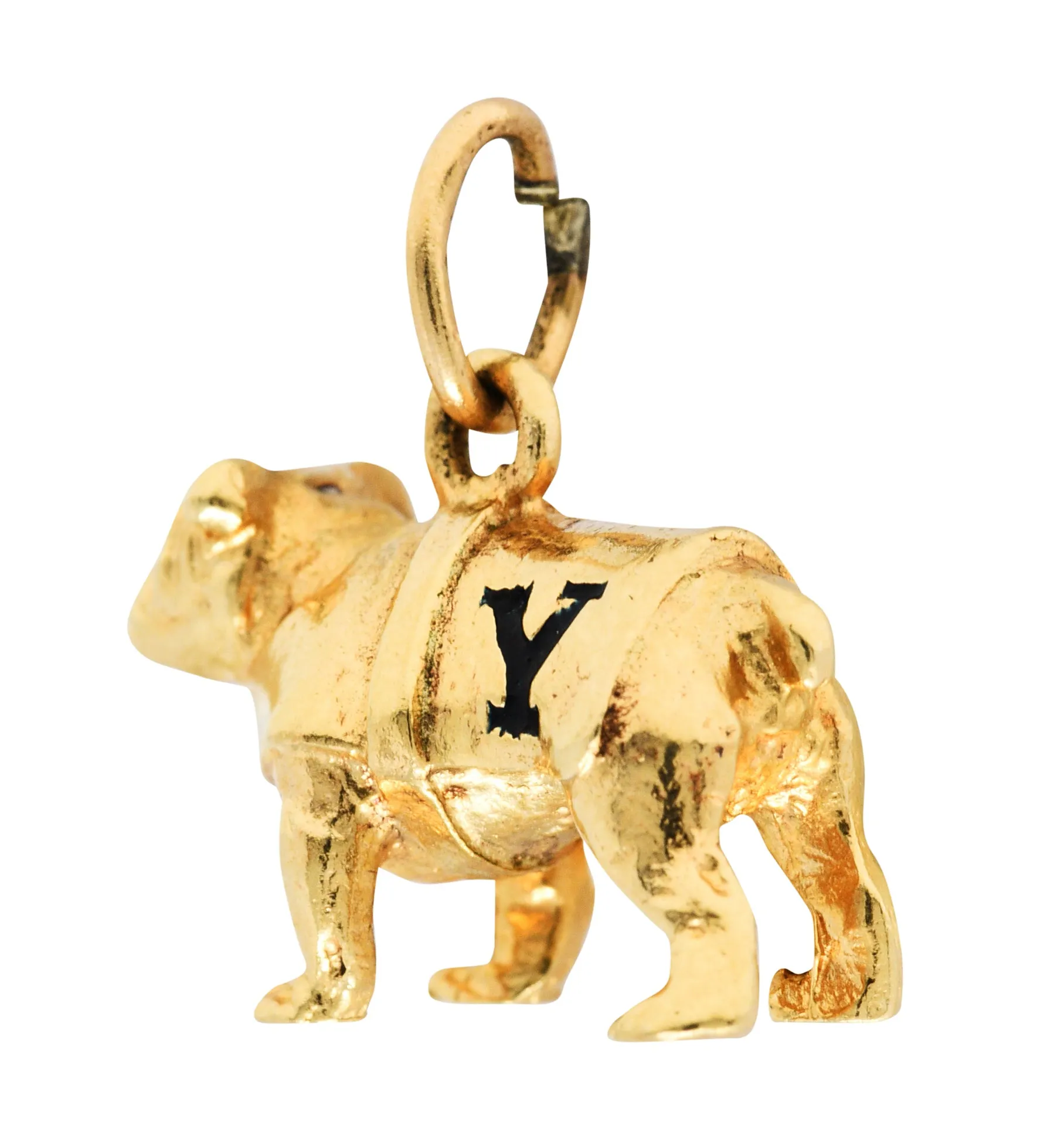 Retro Yale 14 Karat Yellow Gold Bulldog Charm