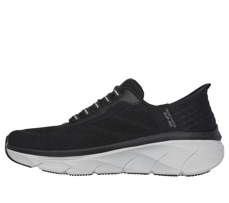 Skechers Men’s D’Lux Walker 2.0 Rezinate Slip In Shoes-Black/Grey