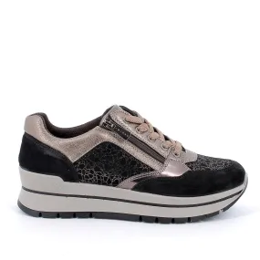 SNEAKERS IGI&CO DONNA IN PELLE NERO - BRONZO 4673155