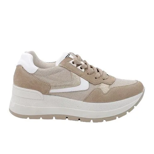 SNEAKERS IGI&CO DONNA SCAMOSCIATO/TESSUTO GLITTER BEIGE 5663522