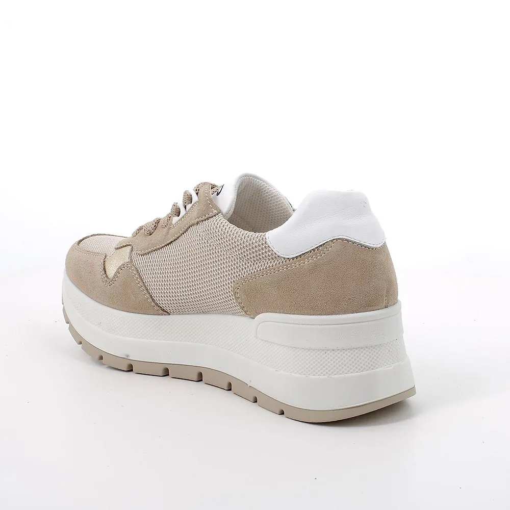 SNEAKERS IGI&CO DONNA SCAMOSCIATO/TESSUTO GLITTER BEIGE 5663522