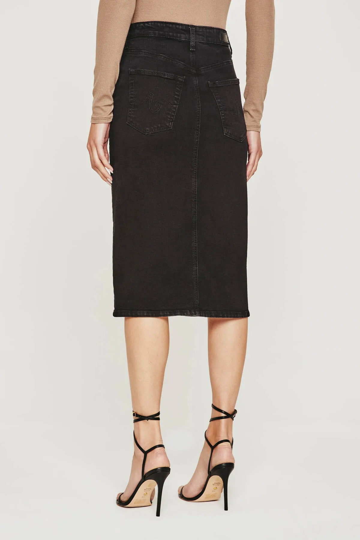 TEFI DENIM SKIRT IN BLACK CAST