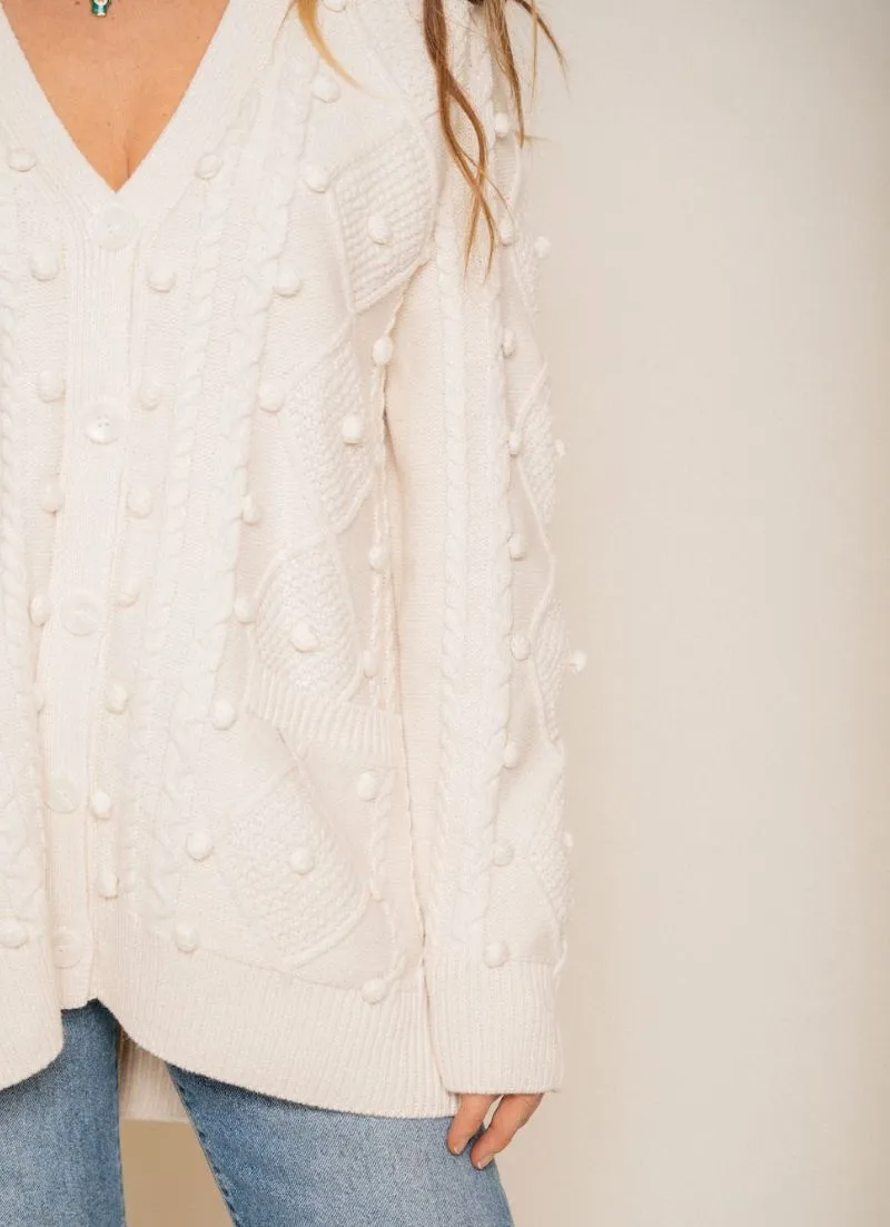 Unwind Pom Cardigan