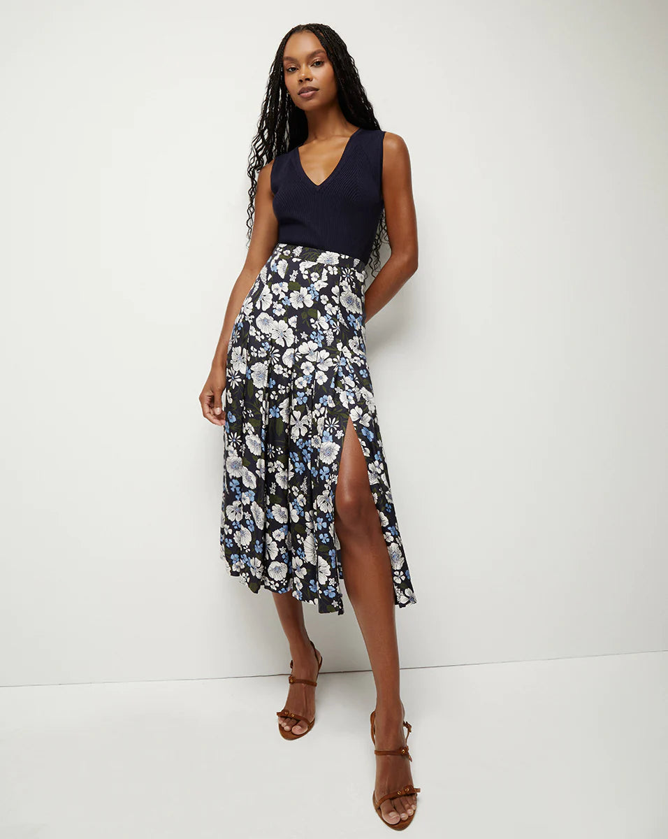 Veronica Beard - Norris Skirt - Navy Floral Multi