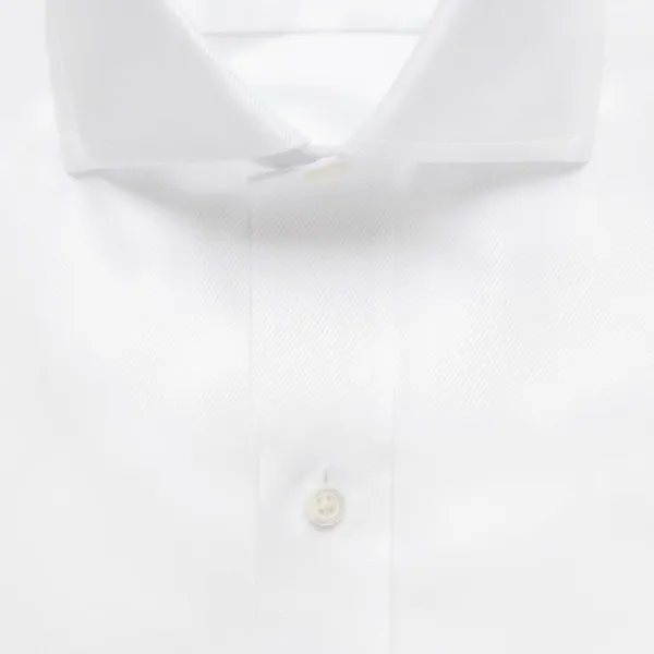 WHITE FINE TWILL SLIM FIT DRESS SHIRT