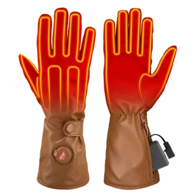 Women's ActionHeat 5V Battery Leather Dress Heated Gloves